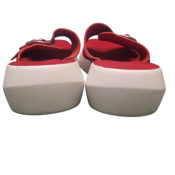 Rare Fly London Bait742fly Red Leather Double Buckle slip-on Sandals Size 40 US - Picture 8 of 10